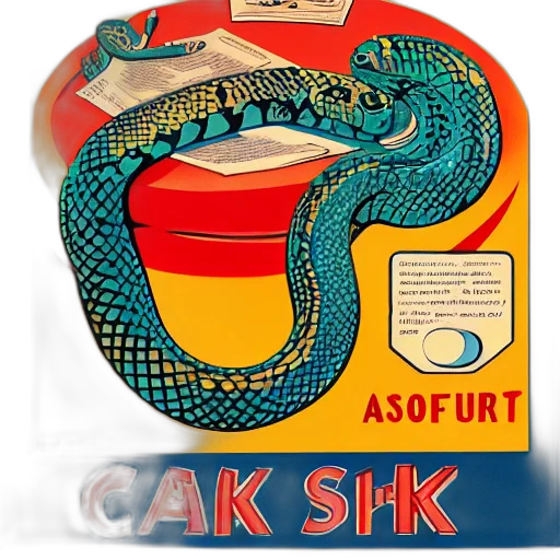 stylized, advertisement, snake, themed transparent PNG cut-out