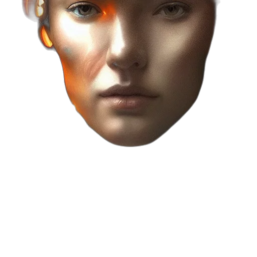 face, mask, crown, robot, photorealistic, 3d render, concept art, fantasy art transparent PNG cut-out