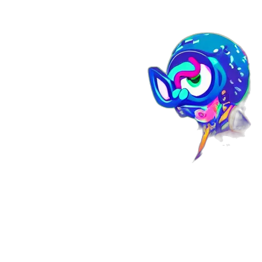 creature, staff, animal, mask, vaporwave, 3d render, concept art, pixel art transparent PNG cut-out