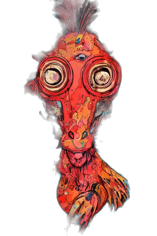 mask, creature, face, dragon, concept art, 3d render, fantasy art, watercolor transparent PNG cut-out
