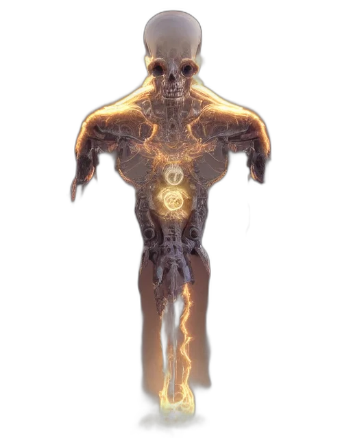 robot, creature, jewelry, staff transparent PNG cut-out