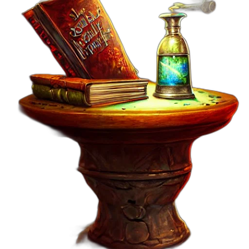 furniture, bottle, crown, sword, fantasy art, concept art, photorealistic, 3d render transparent PNG cut-out