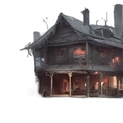 building, concept art, watercolor, 3d render transparent PNG cut-out