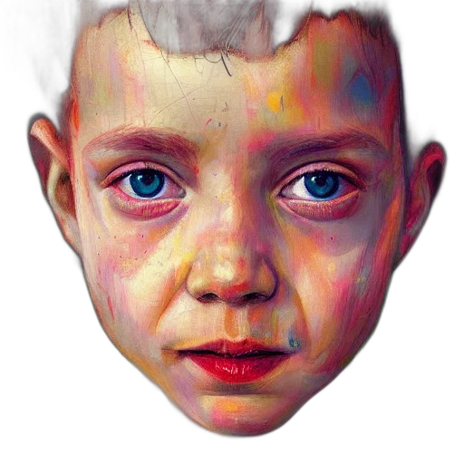face, mask, photorealistic, oil painting transparent PNG cut-out