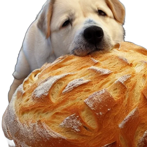 food, animal, hat, creature, photorealistic, bread, dog transparent PNG cut-out