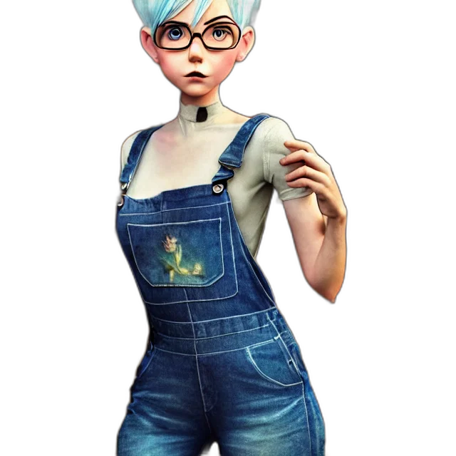 dress, staff, concept art, cartoon, fantasy art, 3d render, blue, full transparent PNG cut-out