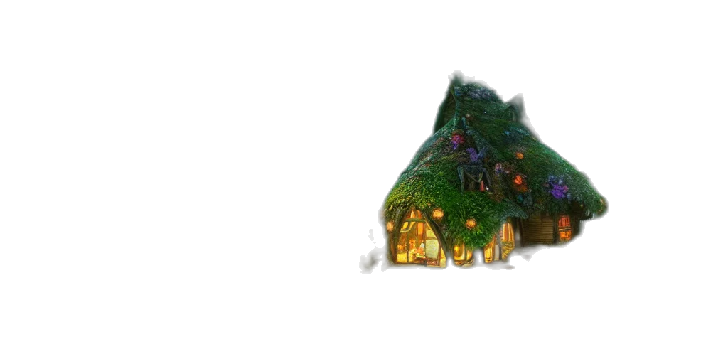 tree, building, 3d render, concept art transparent PNG cut-out