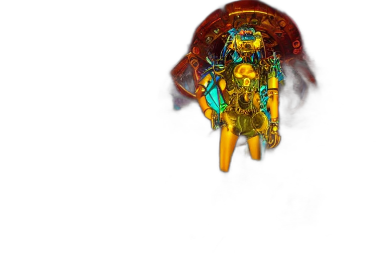 jewelry, robot, crown, mask, concept art, 3d render, photorealistic, fantasy art transparent PNG cut-out