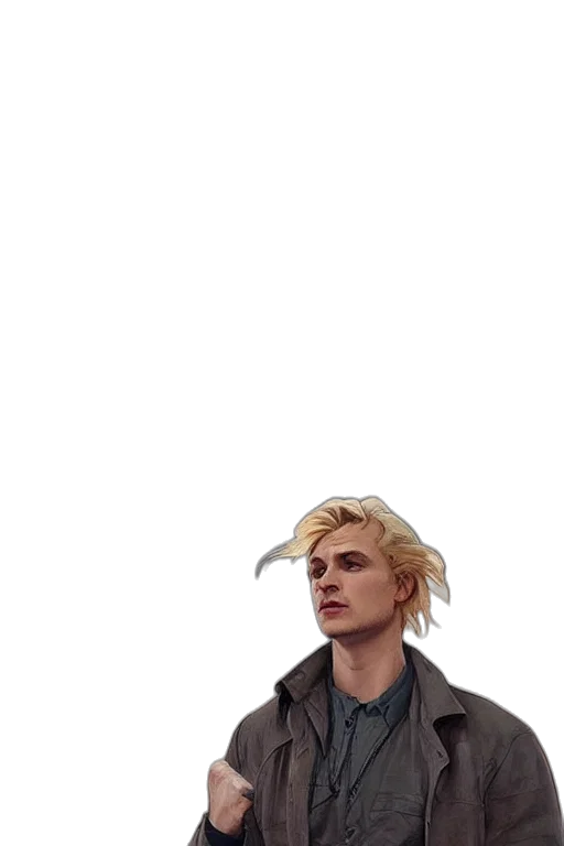 jacket, face, hair, creature transparent PNG cut-out