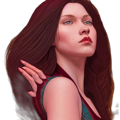 face, hair, photorealistic, fantasy art transparent PNG cut-out