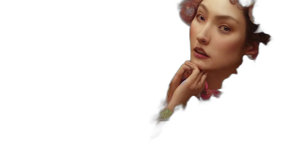 face, jewelry, crown, photorealistic transparent PNG cut-out