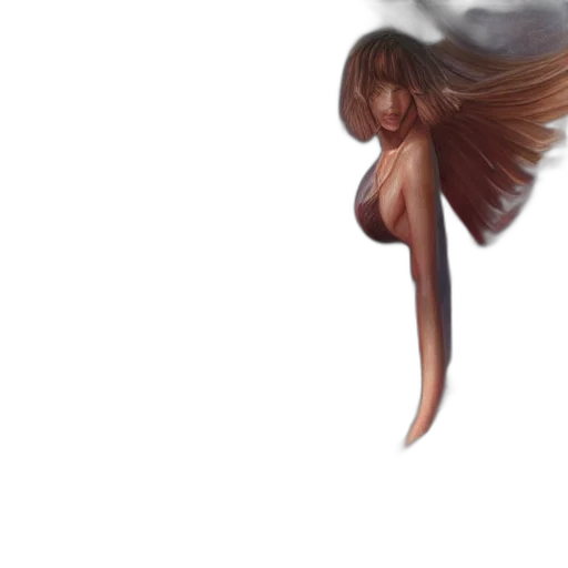 hair, creature, dragon, umbrella, concept art, fantasy art, photorealistic, watercolor transparent PNG cut-out