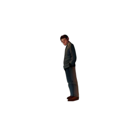 jacket, staff, furniture, robot, 3d render, pixel art, concept art, photorealistic transparent PNG cut-out