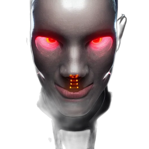robot, face, mask, creature, cyberpunk, concept art, 3d render, comic book art transparent PNG cut-out