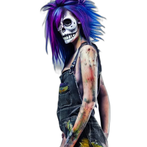 photorealistic, concept art, cyberpunk, fantasy art, mixed, media, painting, grungy transparent PNG cut-out