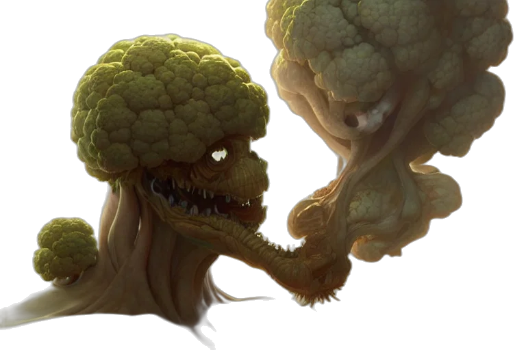 creature, food, dragon, face, concept art, fantasy art, photorealistic, 3d render transparent PNG cut-out