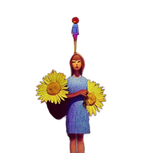 umbrella, flower, crown, staff transparent PNG cut-out