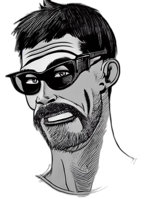 face, staff, comic book art, cartoon transparent PNG cut-out