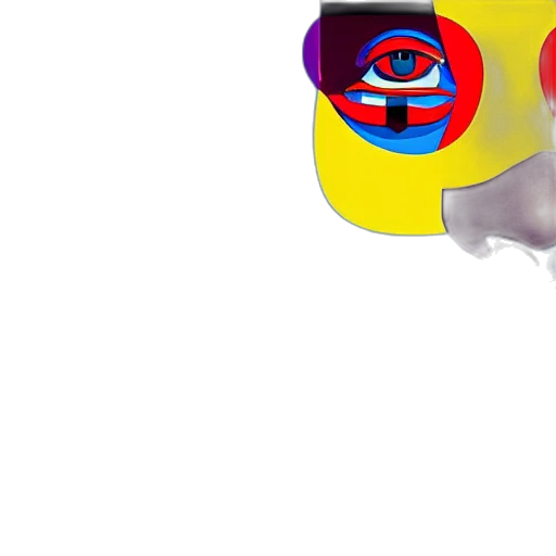 mask, face, robot, hat, 3d render, photorealistic, concept art, vaporwave transparent PNG cut-out