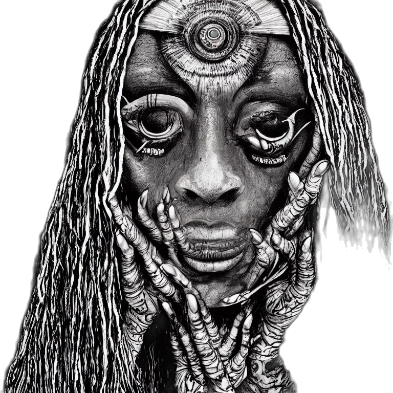 mask, face, creature, jewelry, concept art, fantasy art, pencil sketch, comic book art transparent PNG cut-out