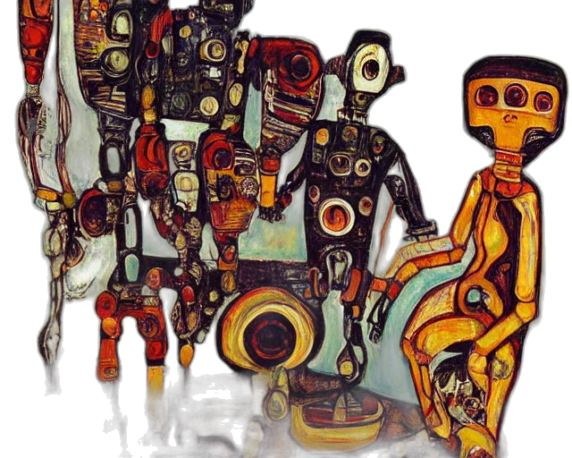 robot, mask, concept art, 3d render transparent PNG cut-out