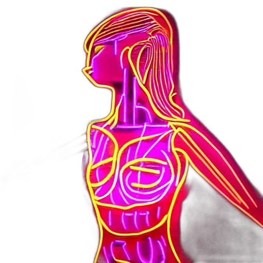 jewelry, robot, neon lights, neon transparent PNG cut-out