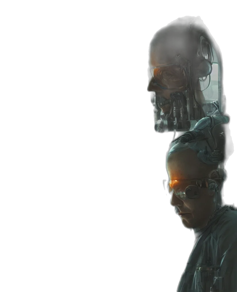 robot, mask, face, cyberpunk transparent PNG cut-out