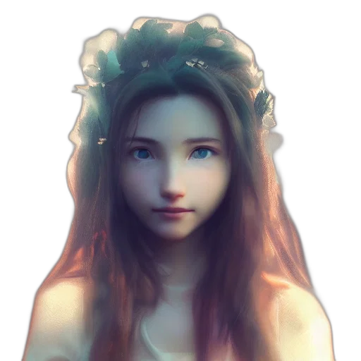 crown, face, dress, flower transparent PNG cut-out