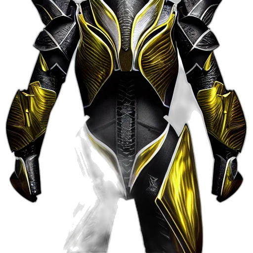 jacket, robot, concept art, 3d render, fantasy art, cyberpunk, golden, monochrome transparent PNG cut-out