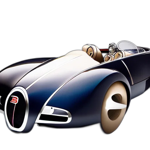 car, concept art, photorealistic, 3d render, cartoon, futuristic, bugatti, type transparent PNG cut-out