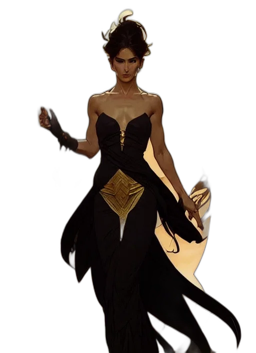 dress, jewelry, staff, concept art transparent PNG cut-out