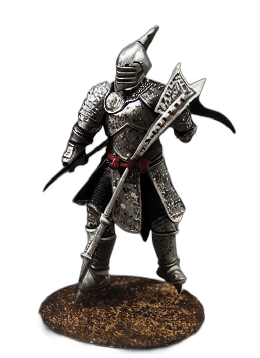sword, staff, concept art, fantasy art, 3d render, dnd, miniature, knight transparent PNG cut-out