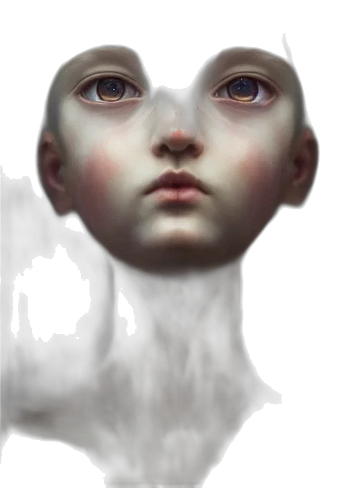 face, mask, creature, robot, concept art, photorealistic, 3d render, fantasy art transparent PNG cut-out