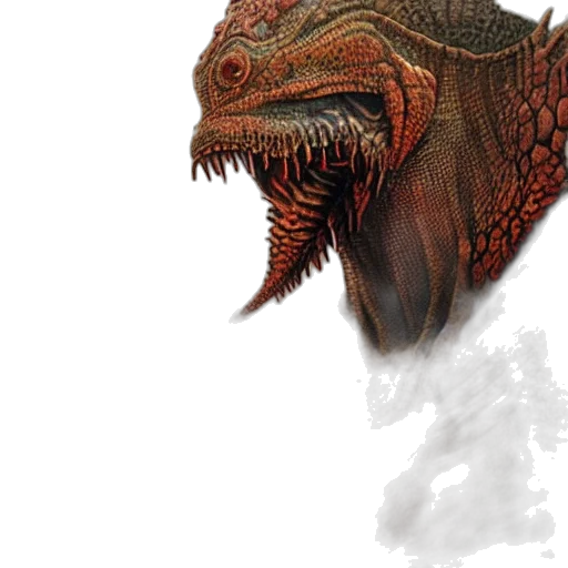 dragon, creature, animal, face, concept art, fantasy art, photorealistic, lizardman transparent PNG cut-out