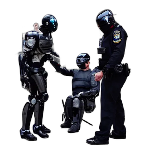 robot, concept art, cyberpunk, 3d render transparent PNG cut-out