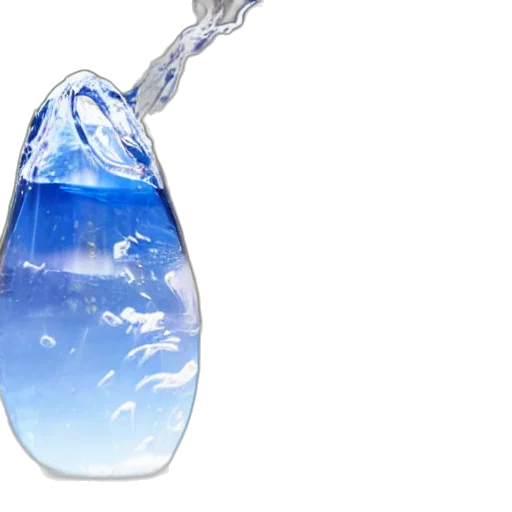 bottle, jewelry, 3d render, photorealistic, blue, person, manipulating, water transparent PNG cut-out