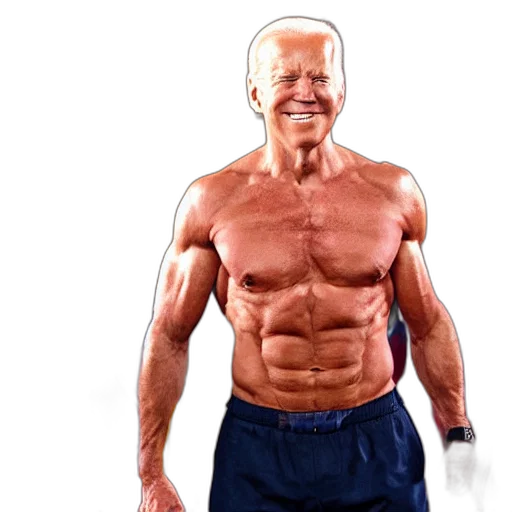 photorealistic, 3d render, concept art, super, muscular, joe, biden transparent PNG cut-out