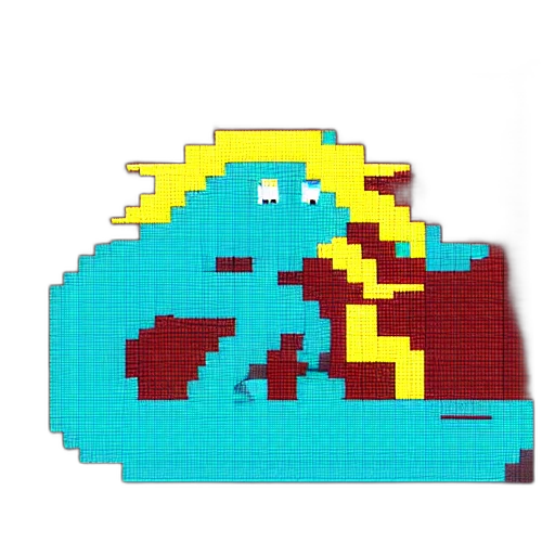 dragon, crown, hat, robot, pixel art, vaporwave, 3d render, concept art transparent PNG cut-out