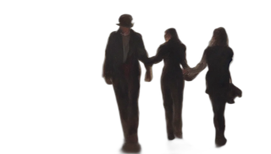 staff, 3d render, city street, oil, painting, man, leaving, her transparent PNG cut-out