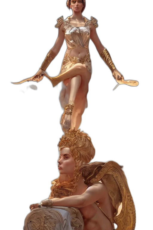 staff, sword, weapon, concept art, fantasy art, 3d render, comic book art, golden transparent PNG cut-out