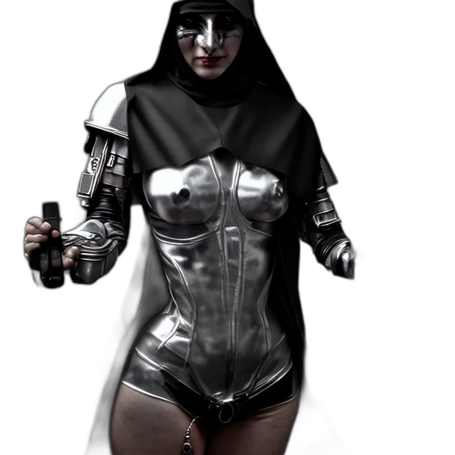 mask, dress, comic book art, cyberpunk transparent PNG cut-out