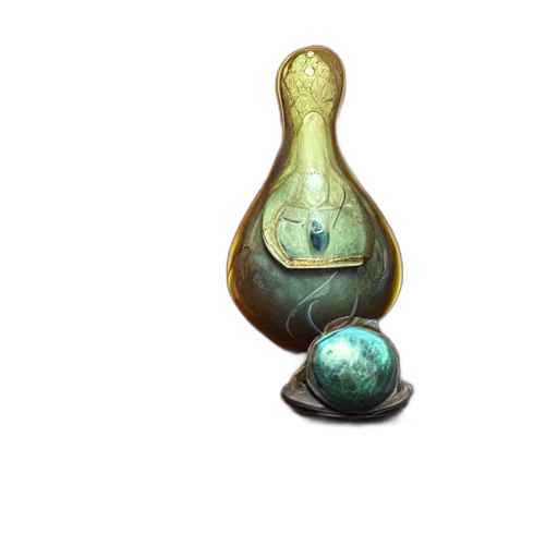 bottle, jewelry, crown, staff, 3d render, concept art, photorealistic, watercolor transparent PNG cut-out