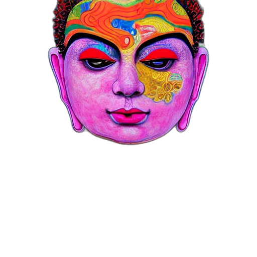 mask, face, jewelry, crown, photorealistic, pencil sketch, vaporwave, watercolor transparent PNG cut-out