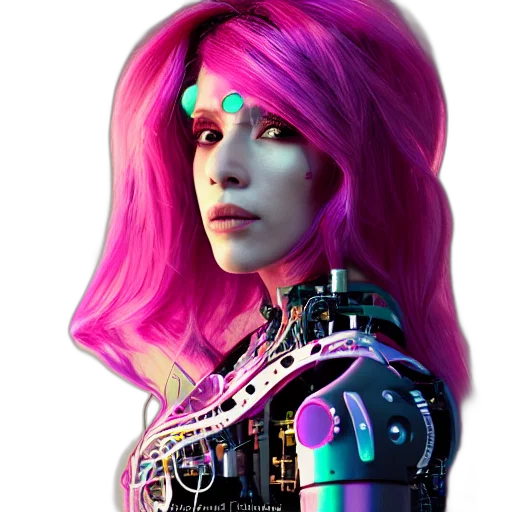 robot, face, cyberpunk, concept art transparent PNG cut-out