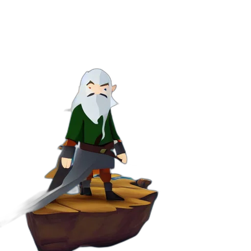 sword, staff, concept art, fantasy art, 3d render, pixel art, fog, green transparent PNG cut-out