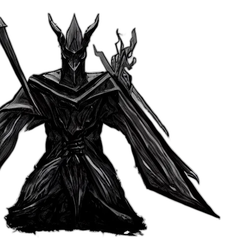 creature, staff, mask, sword transparent PNG cut-out