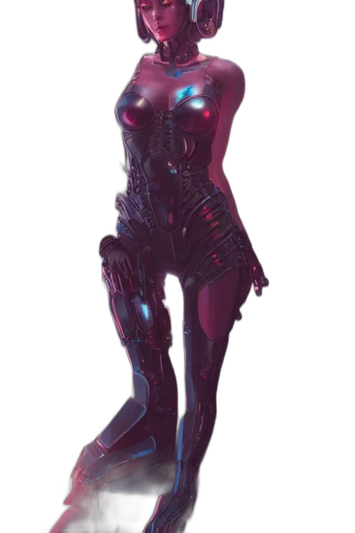 robot, dress, creature, concept art, cyberpunk, 3d render, comic book art, outer space transparent PNG cut-out