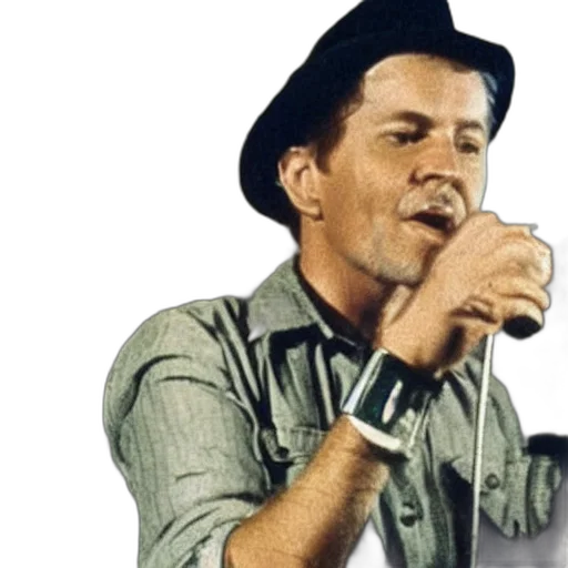 hat, staff, jacket, photorealistic transparent PNG cut-out