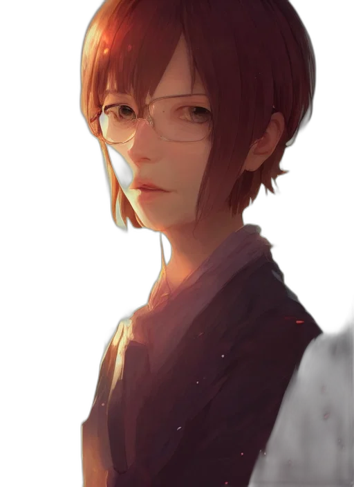 face, staff, robot, jacket, photorealistic, anime, concept art, oil painting transparent PNG cut-out