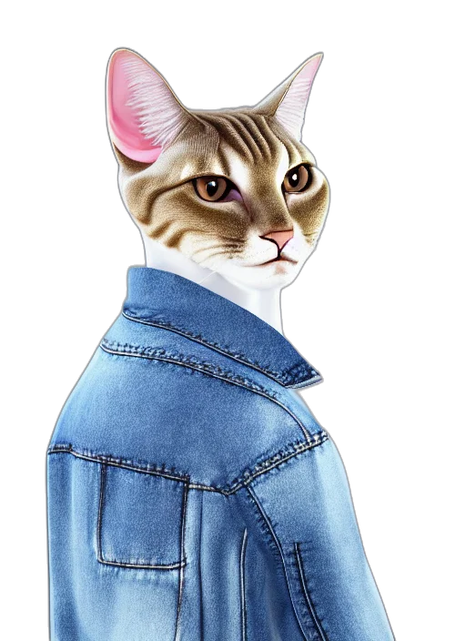 jacket, animal, photorealistic, watercolor transparent PNG cut-out